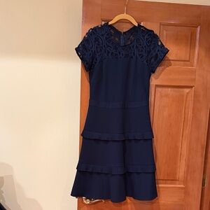 Joseph Ribkoff Navy Tiered Mini Dress